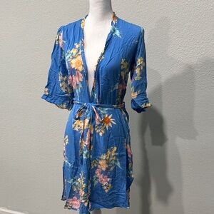 P.J. Salvage Vibrant Blue Floral Robe